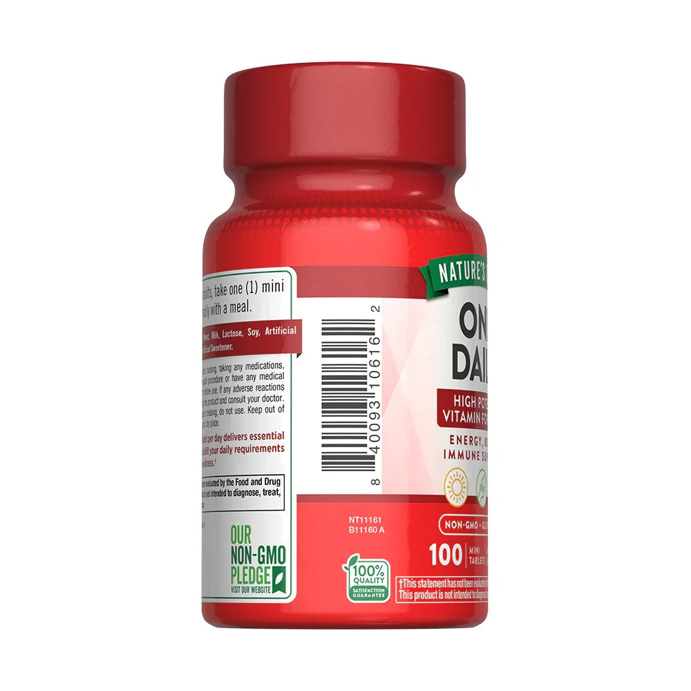 Información nutricional Multivitamínico One Daily Chile - 365 porciones 137g vitaminas complejo B C D E A