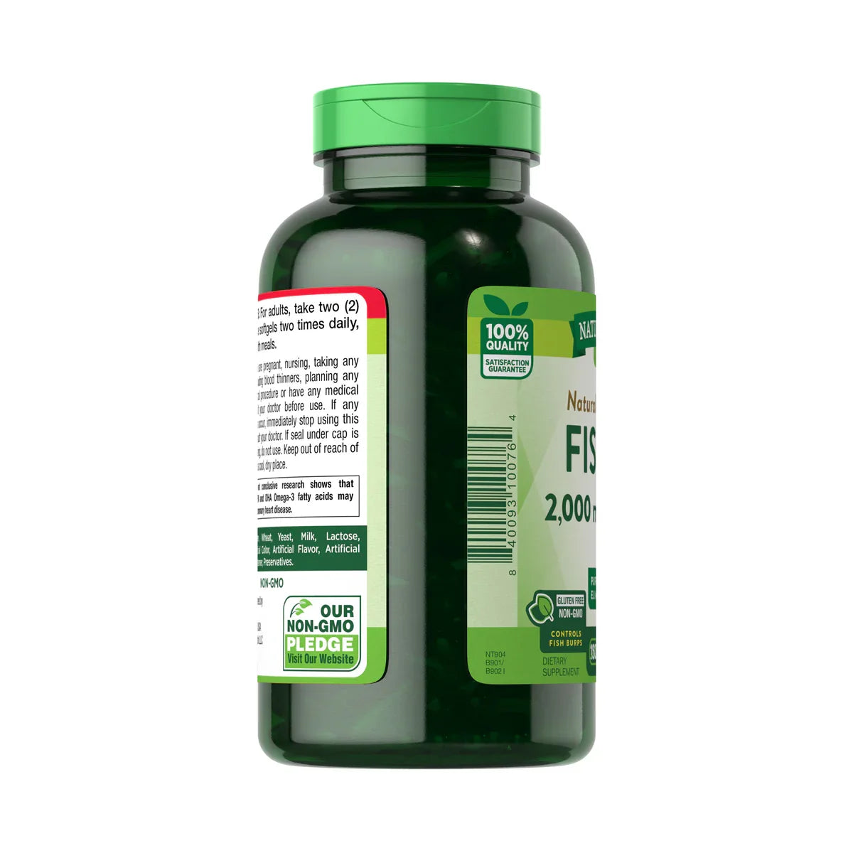 Omega-3 Nature's Truth vista lateral - Purificado controla eructo pescado 100% calidad garantía