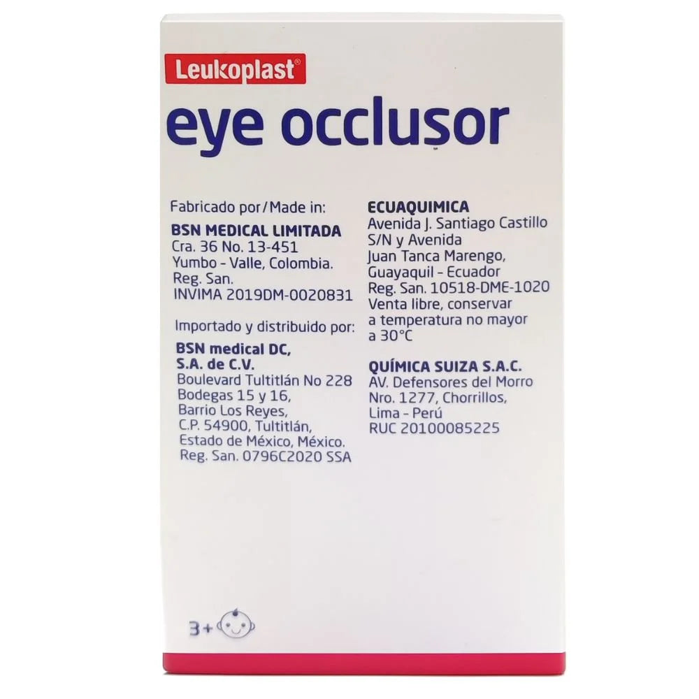 Caja lateral de parche ocular adulto Leukoplast Eye Occlusor 5,5 x 7,6 cm
