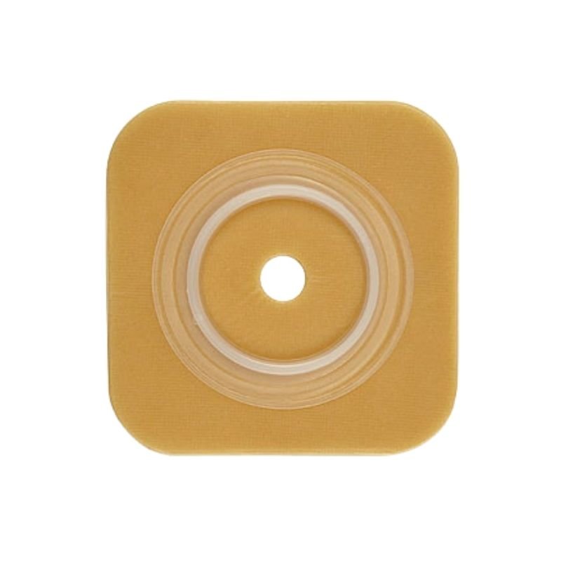 Detalle disco Stomahesive hidrocoloide placa ConvaTec 125266 — adhesivo beige recortable 70mm