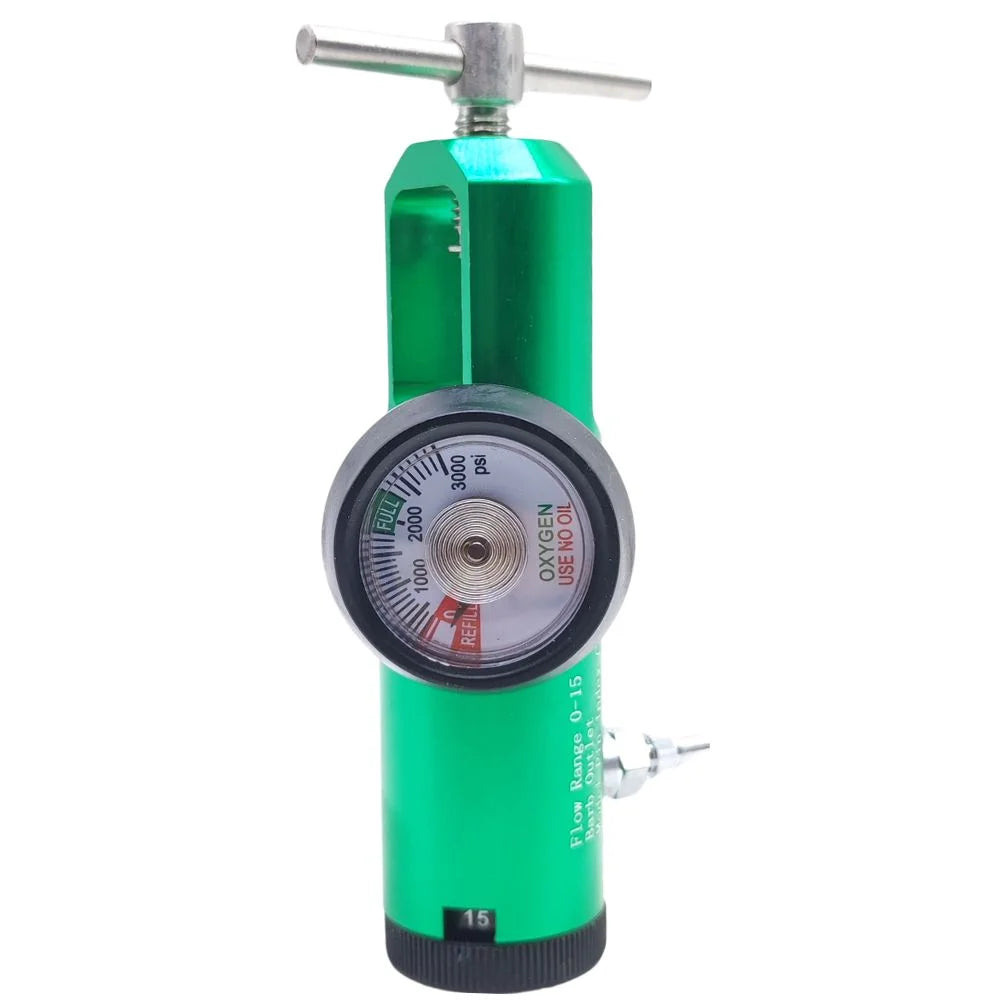Regulador de oxígeno CGA 870 con manómetro indicador de presión vista frontal