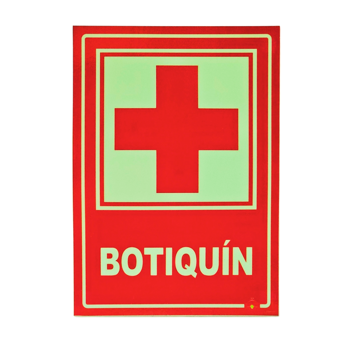 Señalética Fotoluminiscente para Botiquín Vertical en color rojo - Versión diurna - Normativa NCH 141/II