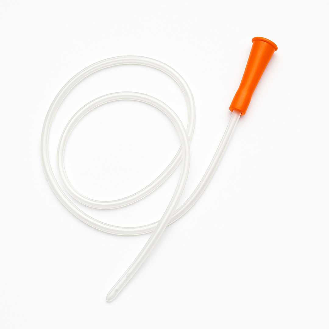 Sonda Nelatón N° 16 FR con punta naranjo, catéter recto desechable para cateterismo urinario intermitente en hombres adultos