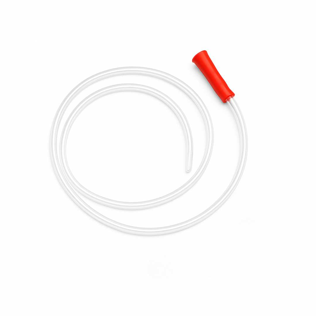 Sonda Nelatón N° 18 FR con punta roja, catéter recto desechable de PVC transparente para cateterismo urinario en adultos con obstrucción prostática