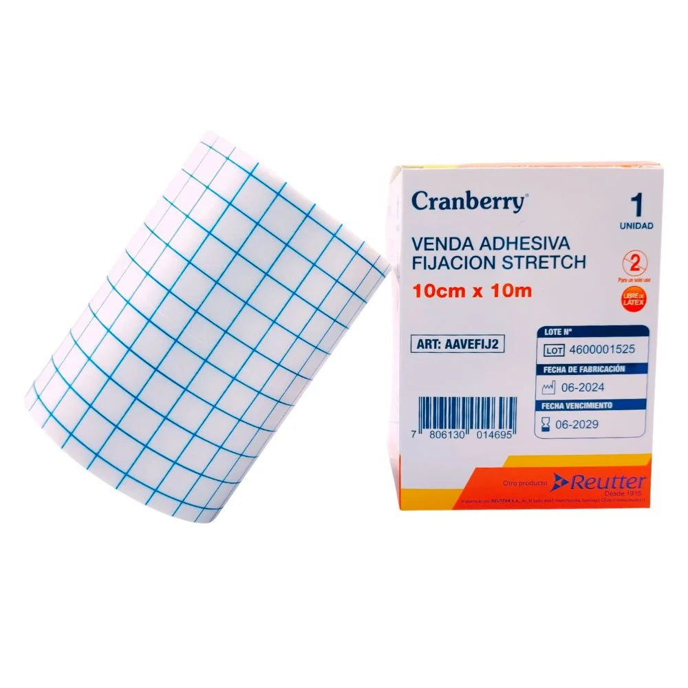 Venda adhesiva Stretch Cranberry 10 cm alternativa a Fixomull para fijación médica