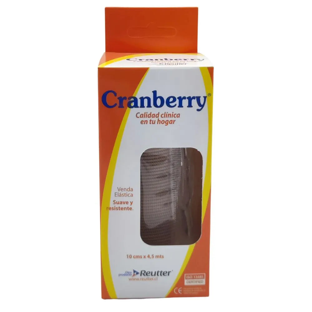 Venda elástica Cranberry 10 cm x 4,5 m, ideal para compresión y fijación en lesiones