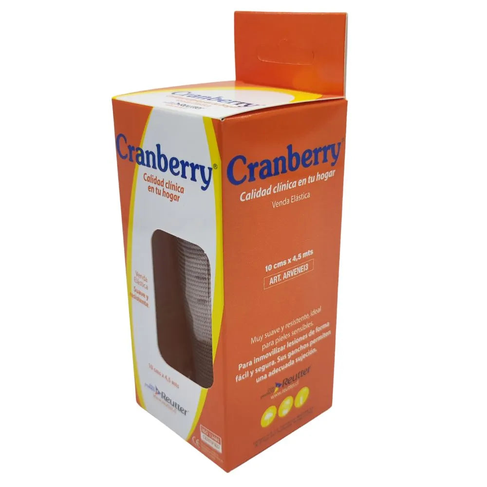 Venda elástica Cranberry 10 cm x 4,5 m, presentación original para uso médico y deportivo