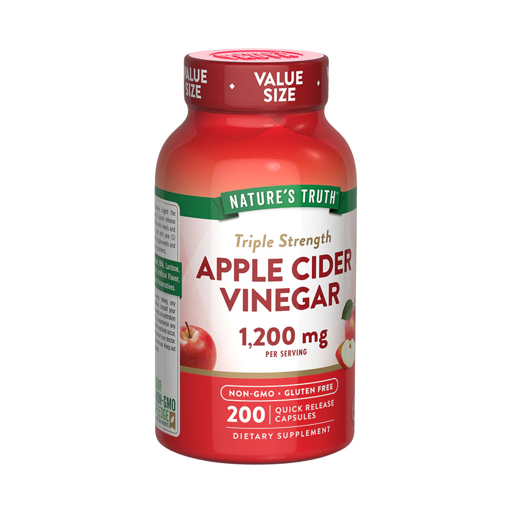 Vinagre de Manzana Nature's Truth 200 cápsulas 1200mg - Suplemento natural para digestión y peso