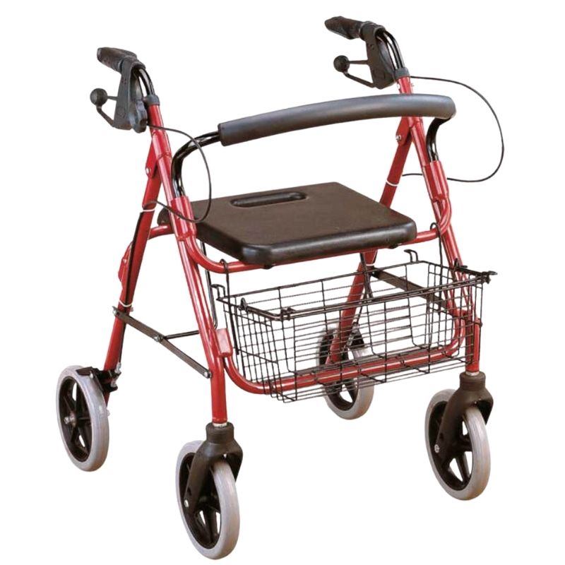 burrito para caminar Andador adulto mayor con asiento y canasto 4 ruedas