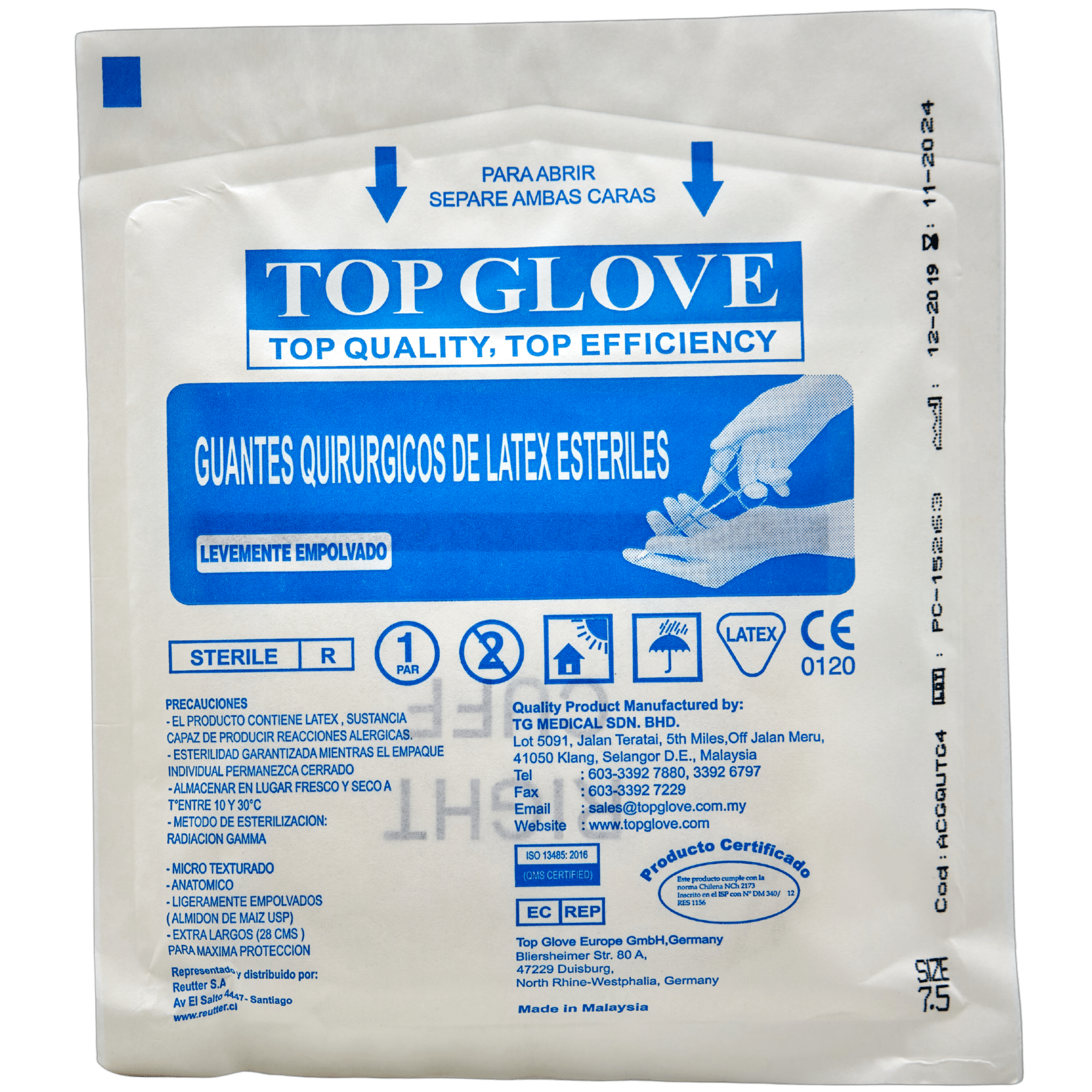 Guantes Quirurgicos de Latex Esteriles C/P