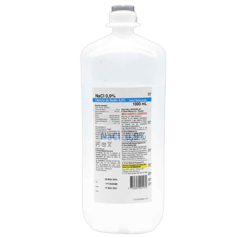 suero fisiologico cloruro de sodio 1000mL tubotiquin.cl